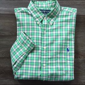 Ralph Lauren Green Plaid Long Sleeve Button Down L